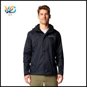Men's Waterproof Rain Jacket, Lightweight Packable, Long Sleeve